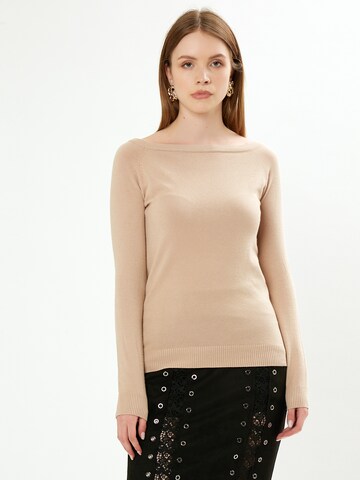 Influencer Sweater in Beige: front