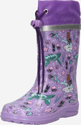 BECK Rubber Boots 'Ocean Tale' in Purple: front