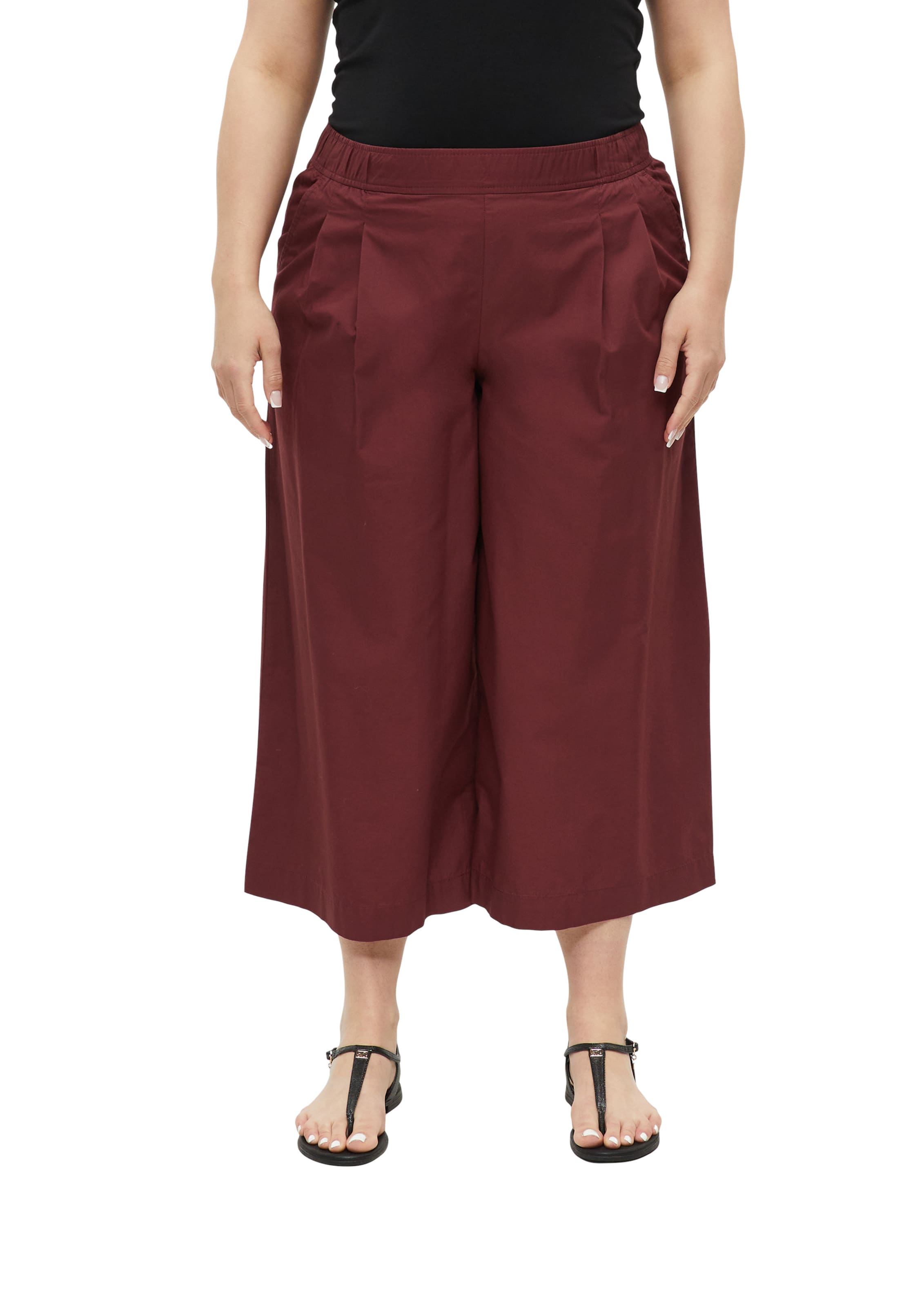 s.Oliver Wide leg Bandplooibroek in Rood: voorkant