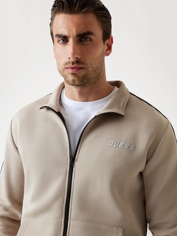 GUESS Sportsweatjacke 'Mickey' in Beige