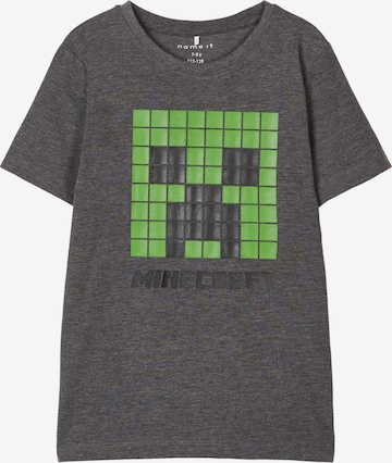 NAME IT Koszulka 'Minecraft Andre' w kolorze szary: przód
