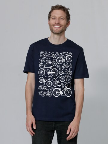 Watapparel Shirt 'Fahrräder' in Blue: front