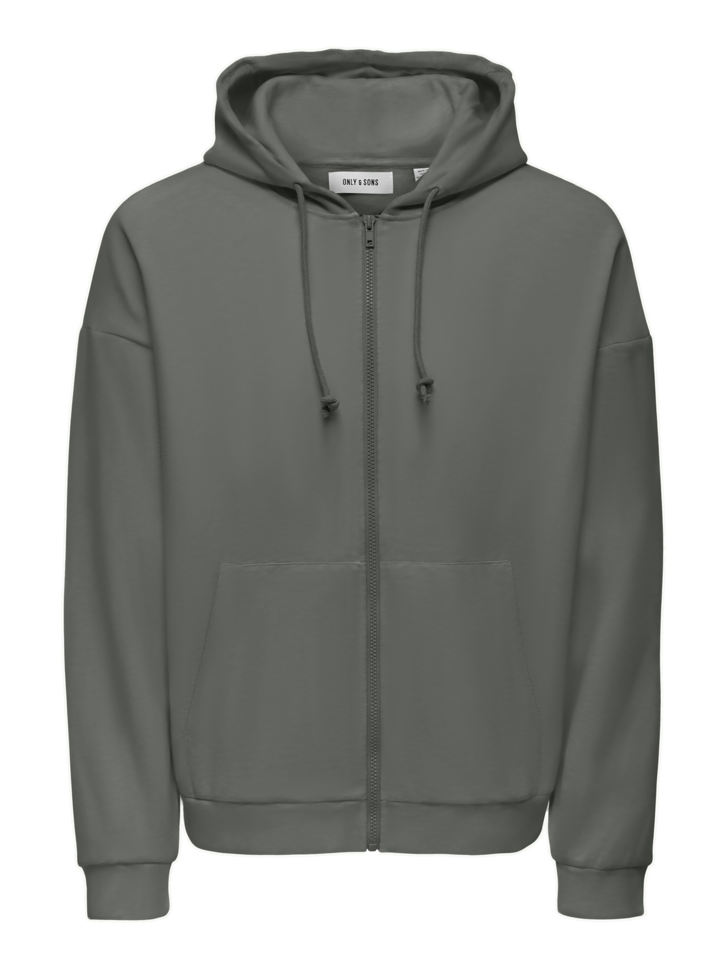 Only & Sons Sweatjacke 'Chase' in Grau: Vorderseite