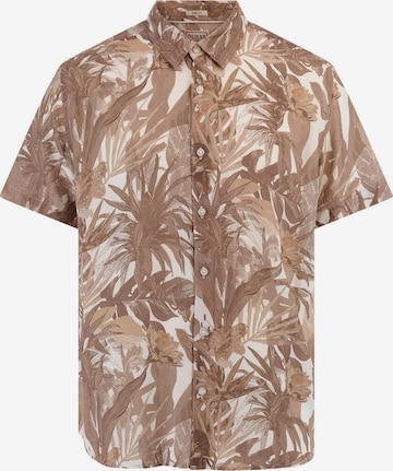 GUESS Regular fit Button Up Shirt in Brown: front