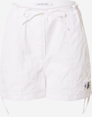 Calvin Klein Jeans Regular Trousers in White: front