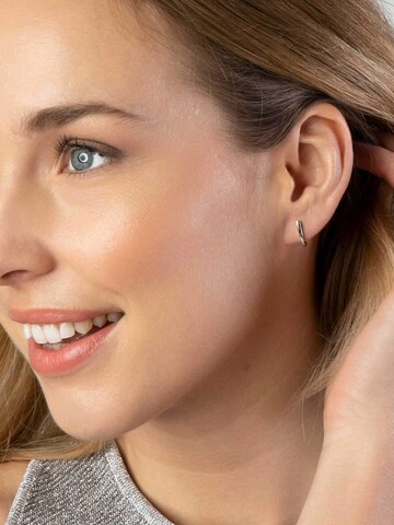 Boucles d'oreilles Lucardi en argent : devant