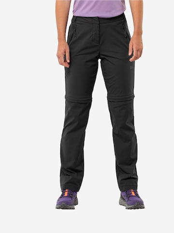 JACK WOLFSKIN Regular Outdoor Pants 'GLASTAL' in Black: front