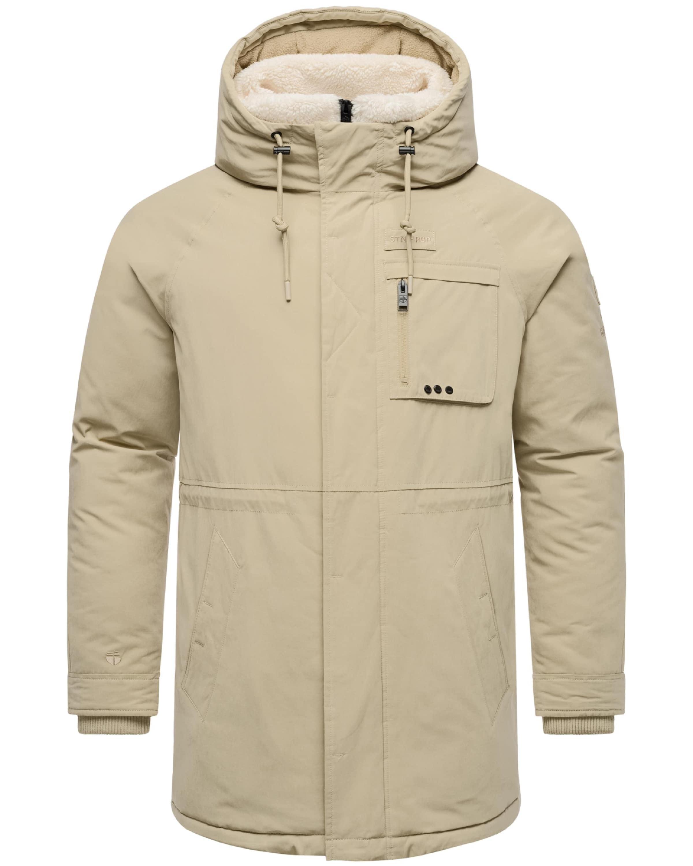 STONE HARBOUR Χειμερινό παλτό 'Navroos XX' σε μπεζ: μπροστά