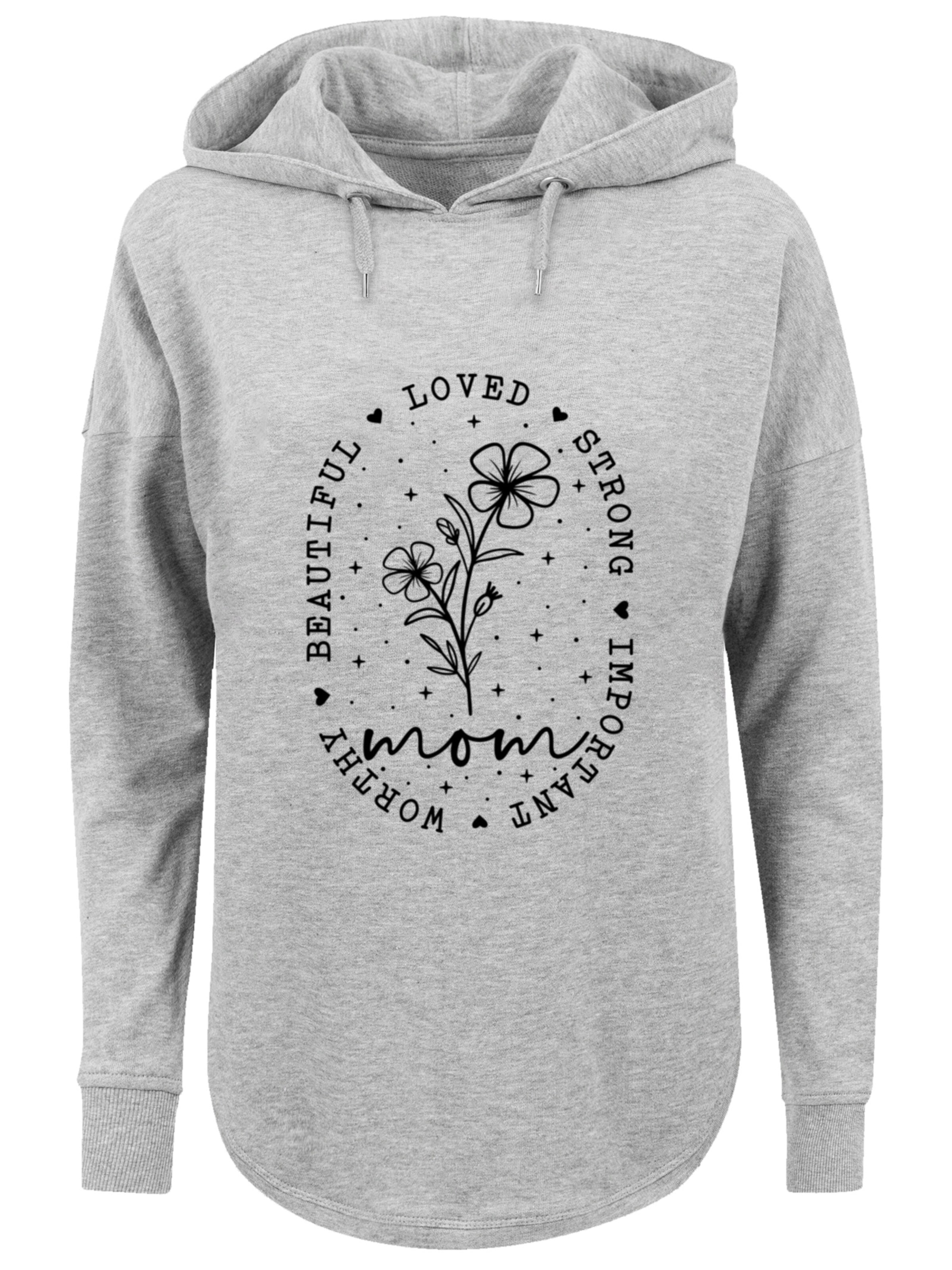 F4NT4STIC Sweatshirt 'Mothers Day Black Art Print for Mom Best Mom Ever' in Grijs: voorkant