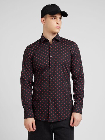 HUGO Slim fit Button Up Shirt 'Kenno' in Red: front