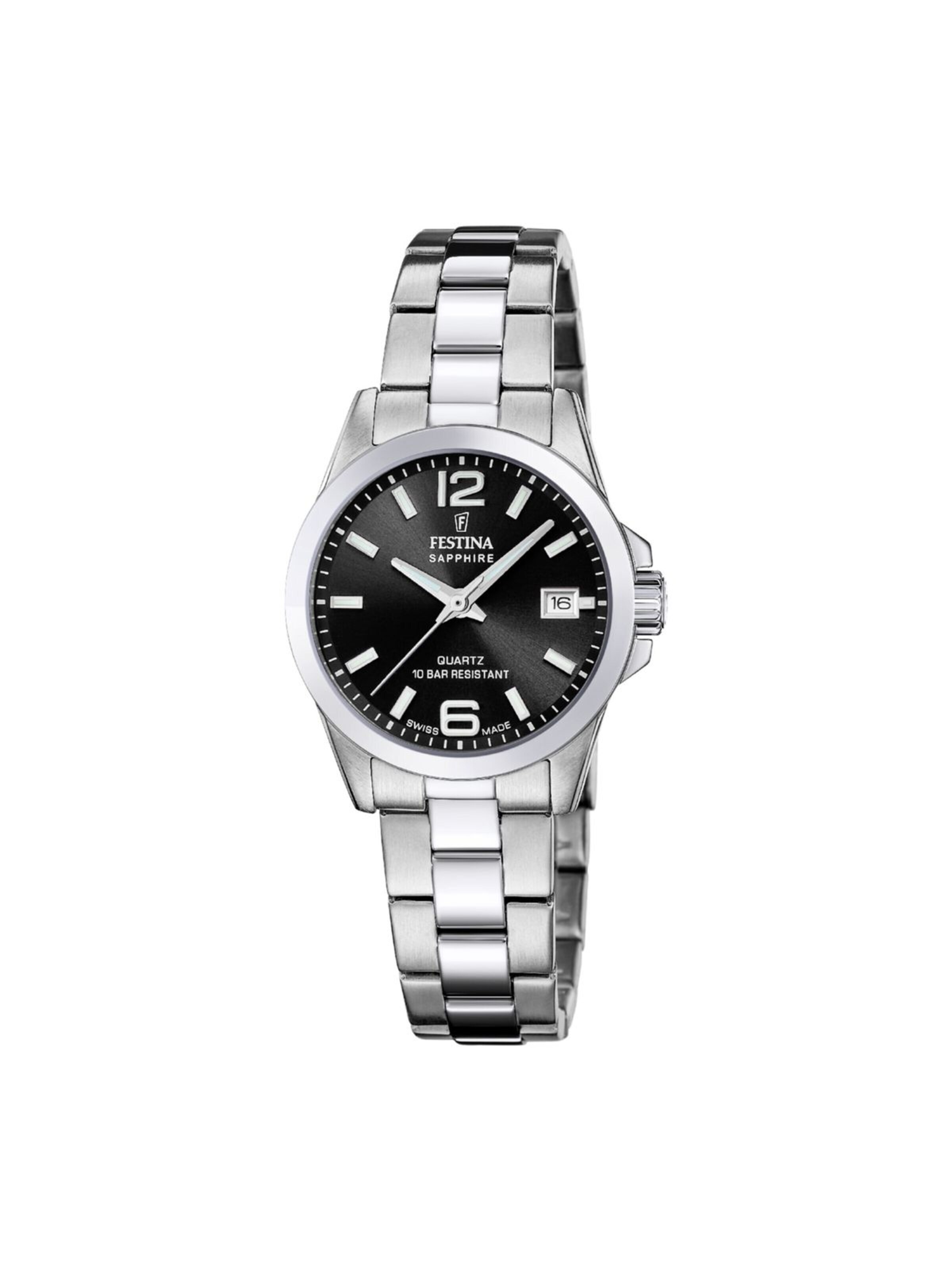 FESTINA Analog watch 'Classics Swiss' in Black: front