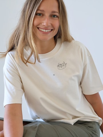Kultgut Shirt 'Take a break' in White: front