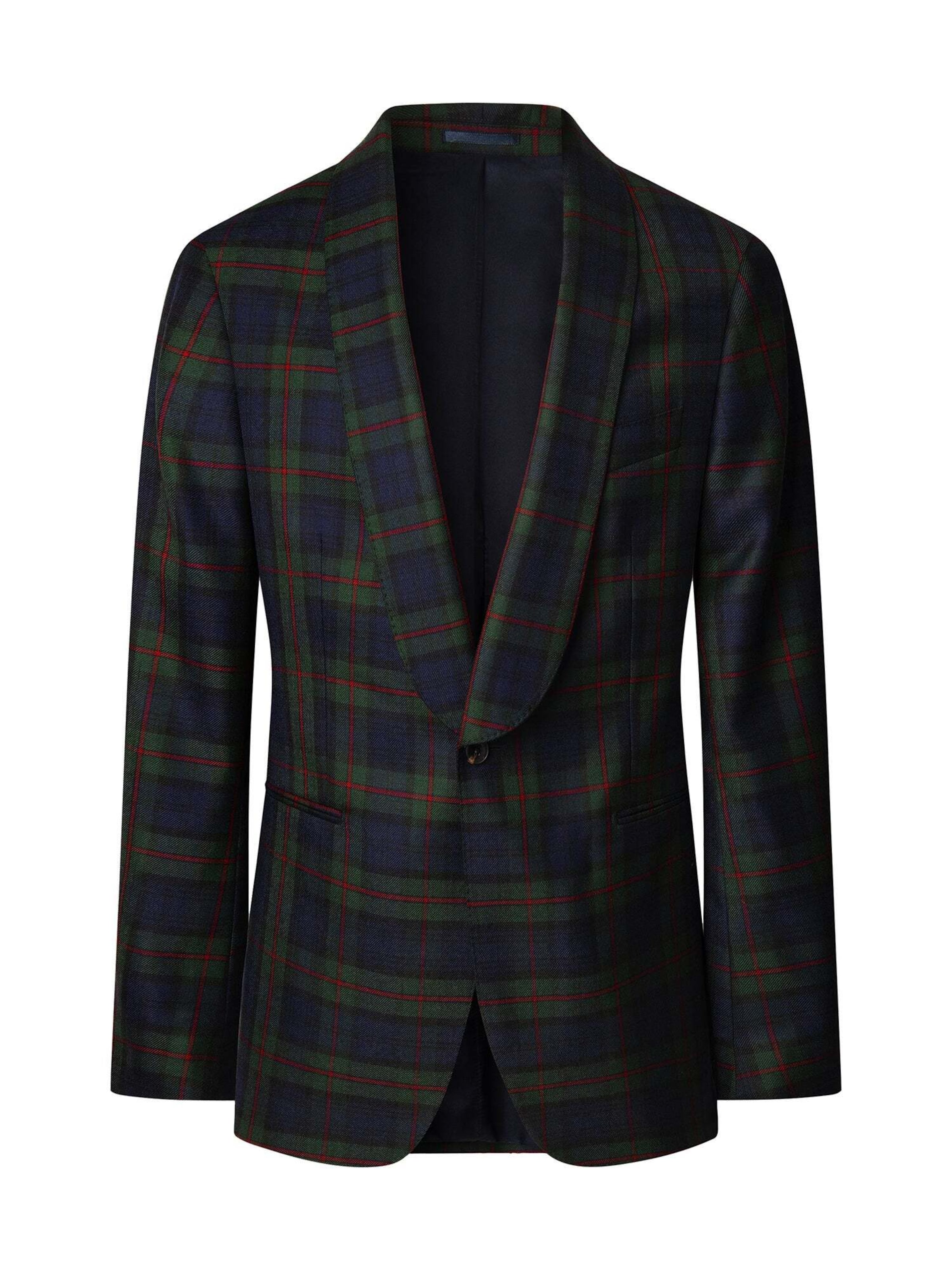 Hackett London Slim Fit Blazer 'Tartan' in Grün: Vorderseite
