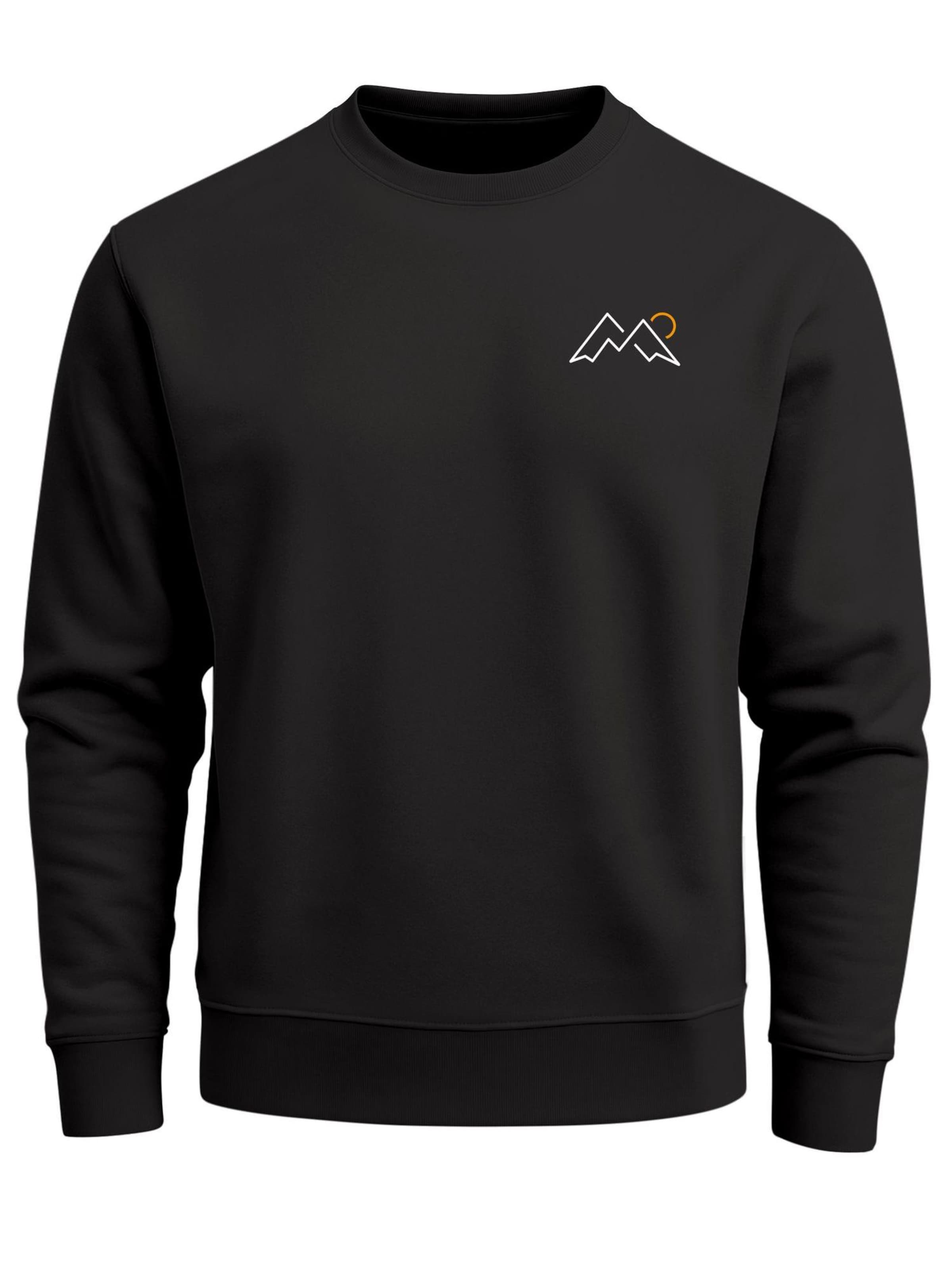 Neverless Sweatshirt 'Mountain Lineart' in Black: front