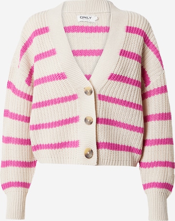 ONLY Knit Cardigan 'CAROL' in Beige: front