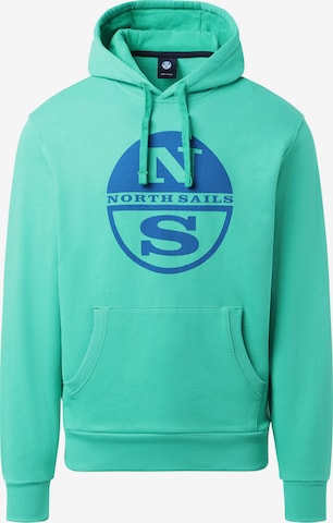 North Sails Kapuzensweatshirt Hoodie mit Maxi-Logo in Grün: predná strana