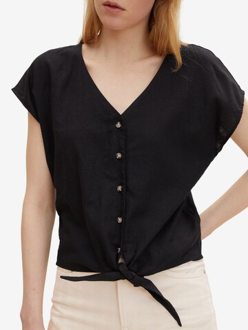 TOM TAILOR DENIM Bluse in Schwarz