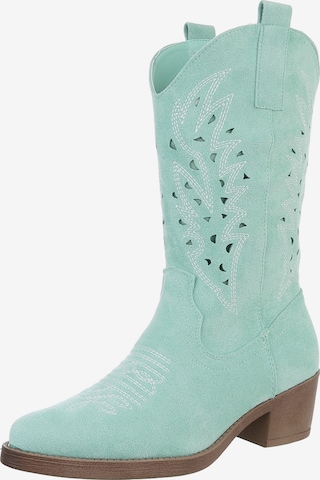 Ital-Design Cowboy Boots in Blue: front