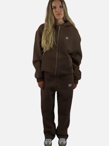 HEFTYKA Loose fit Workout Pants 'OPEN' in Brown