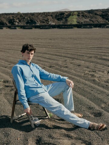 Casual Friday Regular fit Button Up Shirt 'CF Anton' in Blue