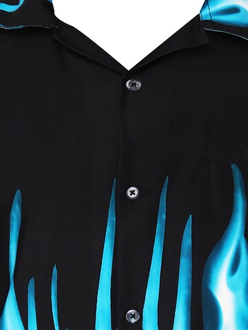King Kameha Shirt 'Flames' in Blau