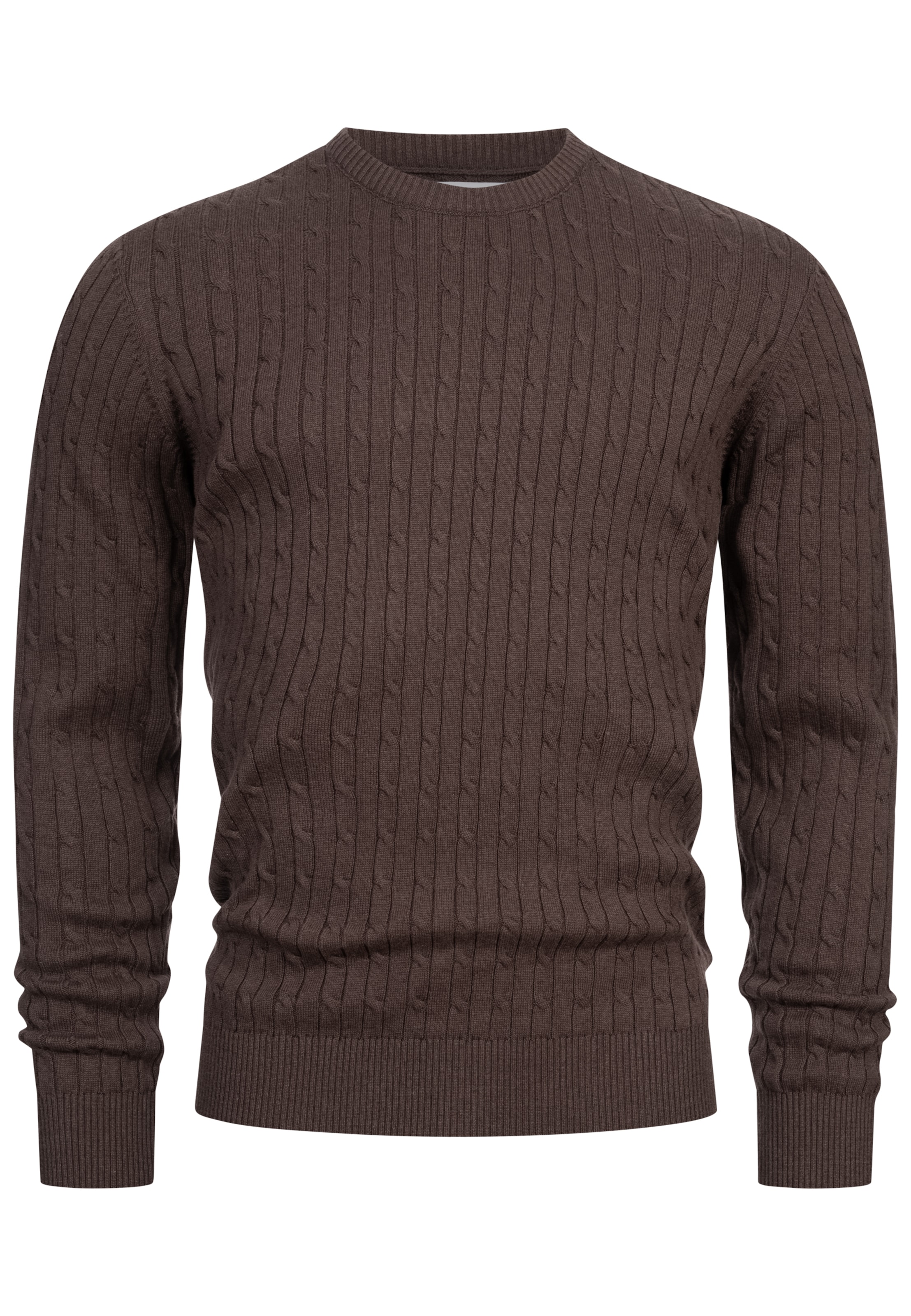 Kronstadt Sweater 'Cable' in Brown: front