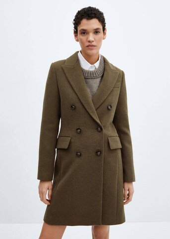 MANGO Between-Seasons Coat 'Dali' in Green: front