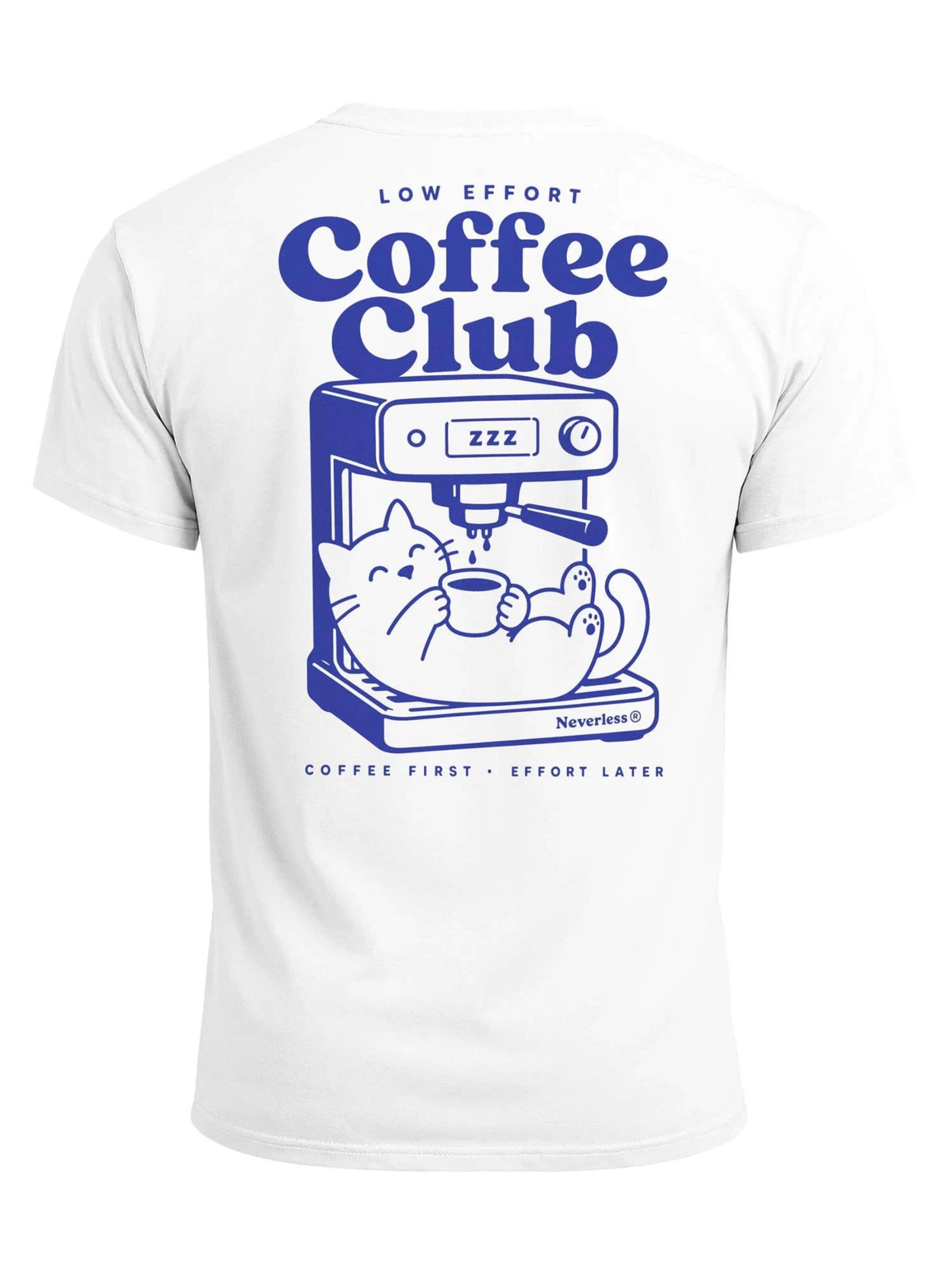 Neverless Shirt 'Cat Coffee' in White: front