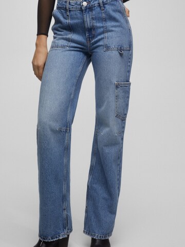 Pull&Bear Wide leg Jeans in Blauw