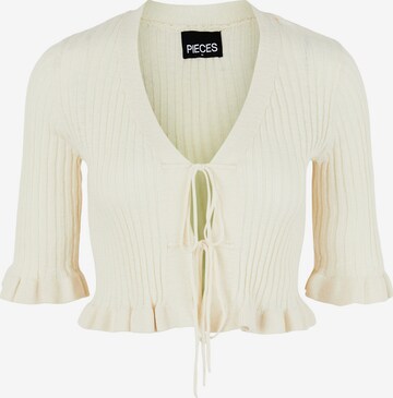 Cardigan 'VELLA' PIECES en beige : devant