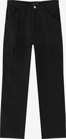 Pull&Bear Cargo Pants in Black: front