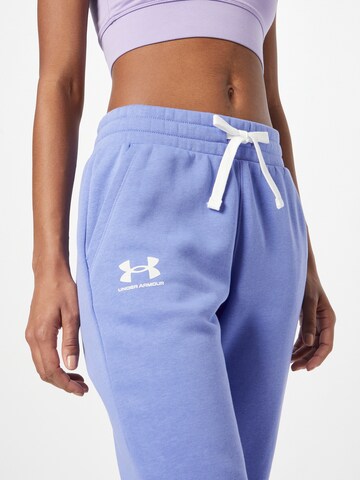 Effilé Pantalon de sport 'Rival' UNDER ARMOUR en bleu