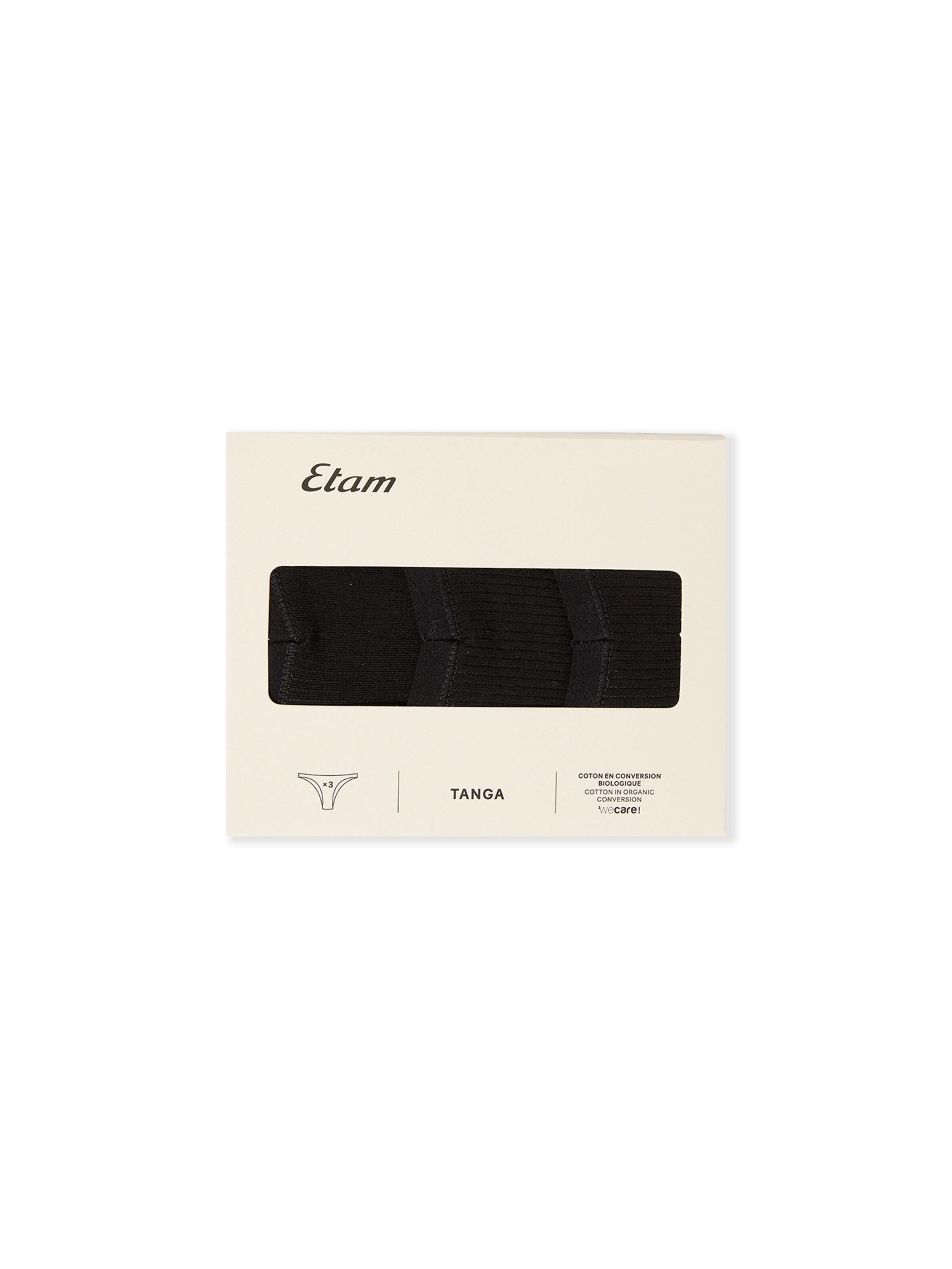 ETAM 3er-Pack Baumwoll-Strings 'JOHN' in Schwarz