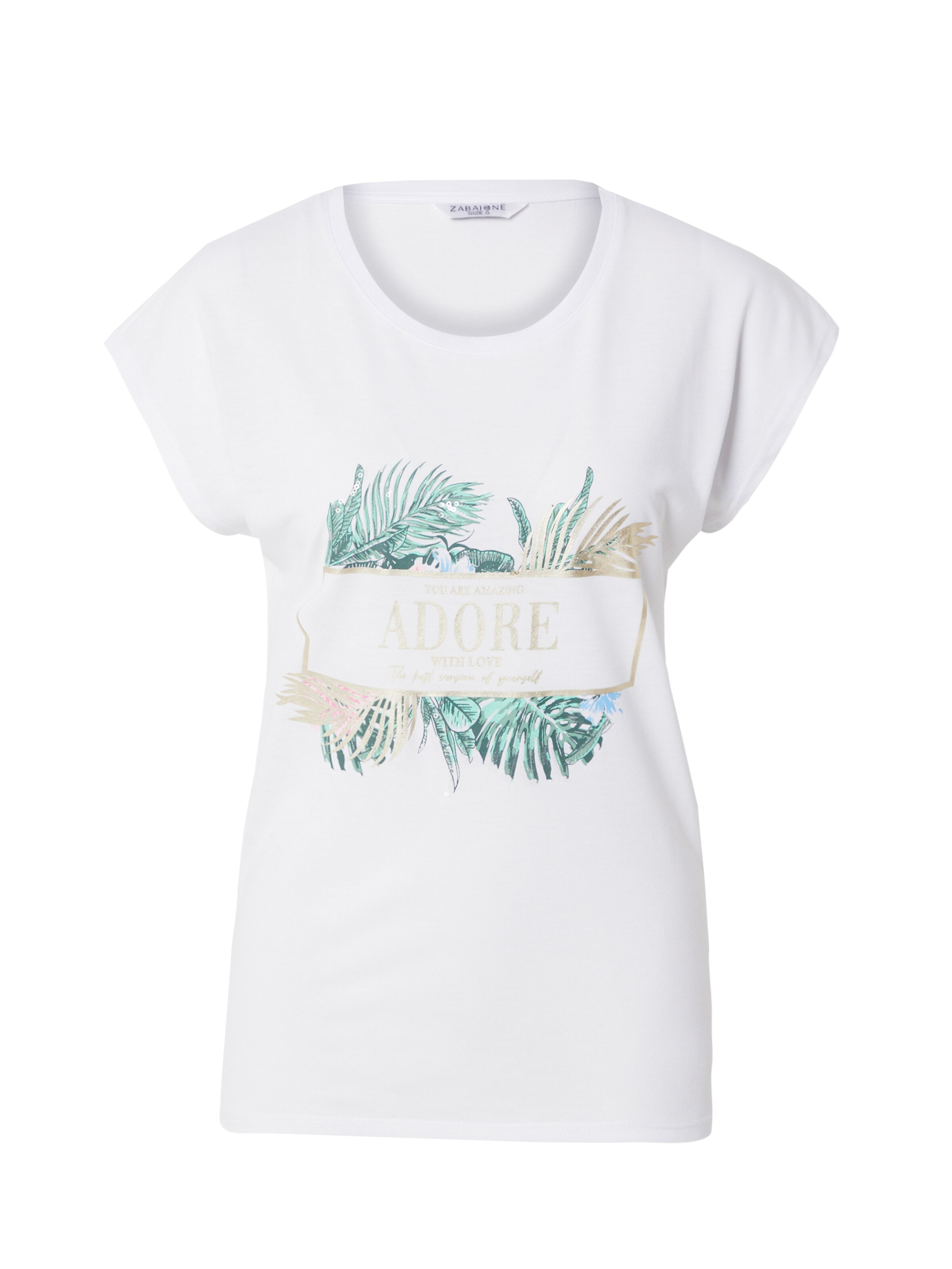 ZABAIONE Koszulka 'Be44lieve' w kolorze biały: przód