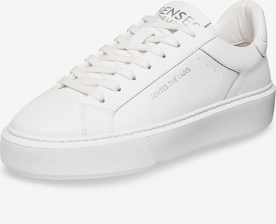 SENSES.THE LABEL Sneaker aus Glattleder mit Logo Artwork in weiß, Produktansicht