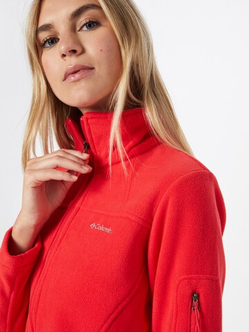 COLUMBIA Athletic Fleece Jacket 'Fast Trek II' in Red