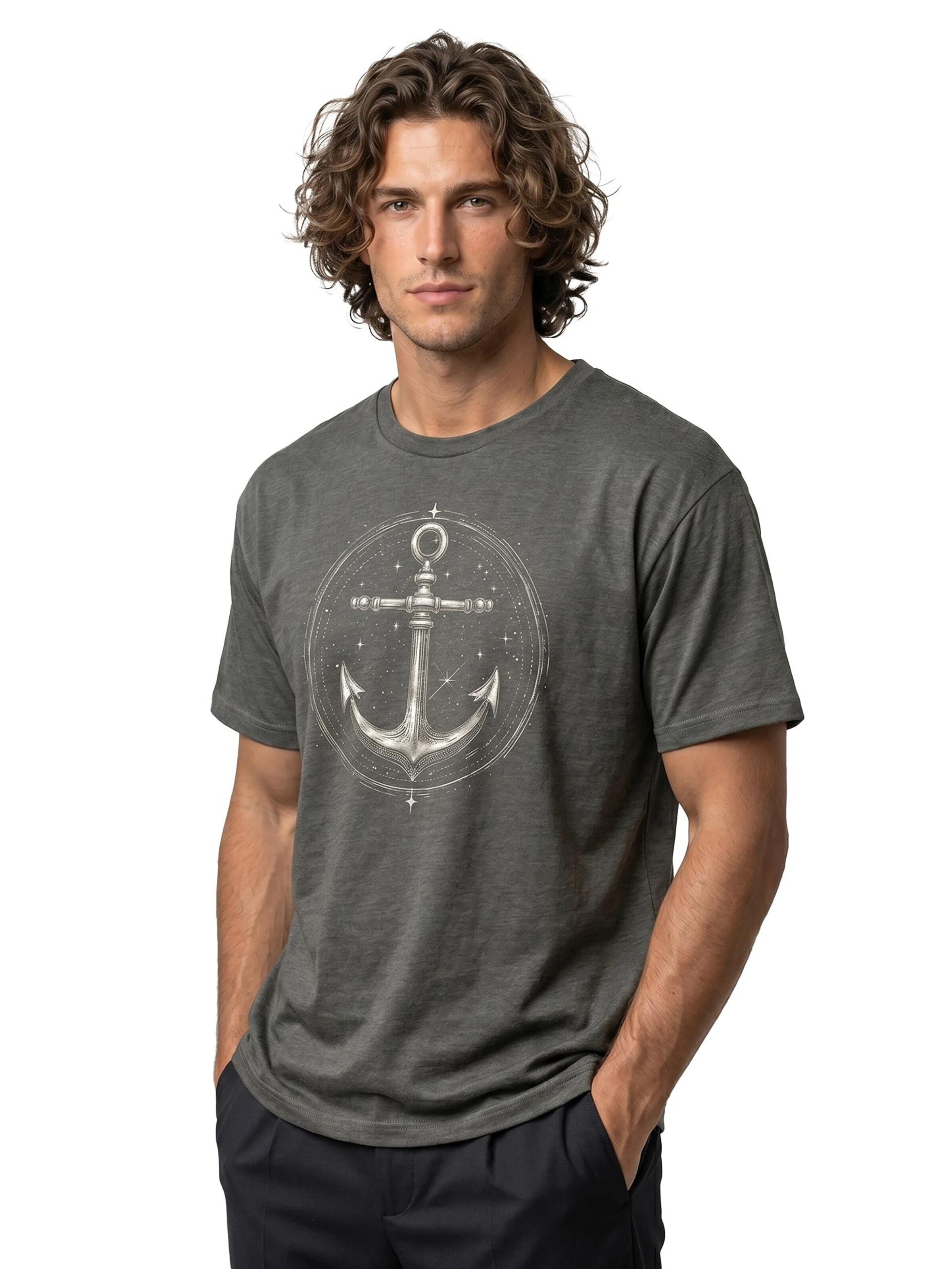 MAKAYA Shirt 'Space Anchor' in Grey