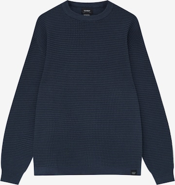 Pull&Bear Пуловер в синьо: отпред