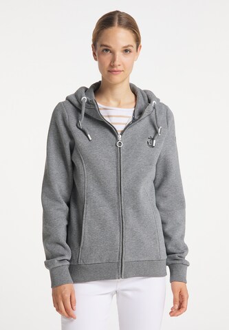 DreiMaster Maritim - Sudadera con cremallera en gris: frente