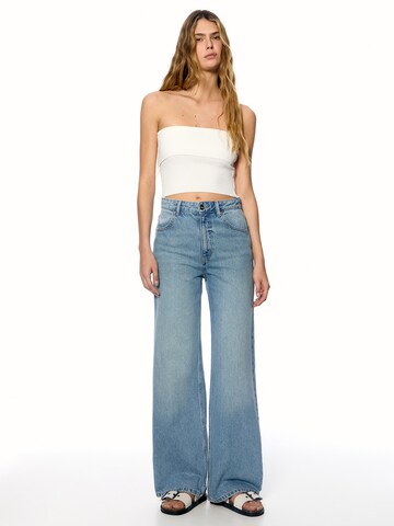 Wide Leg Jean Pull&Bear en bleu