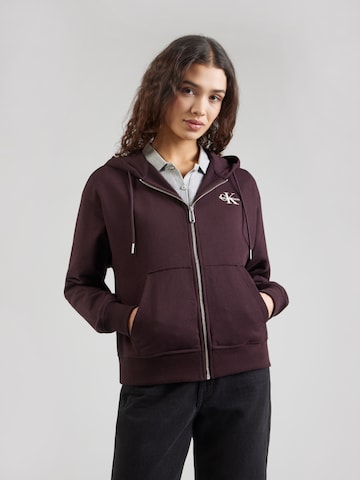 Veste de survêtement Calvin Klein Jeans en violet : devant