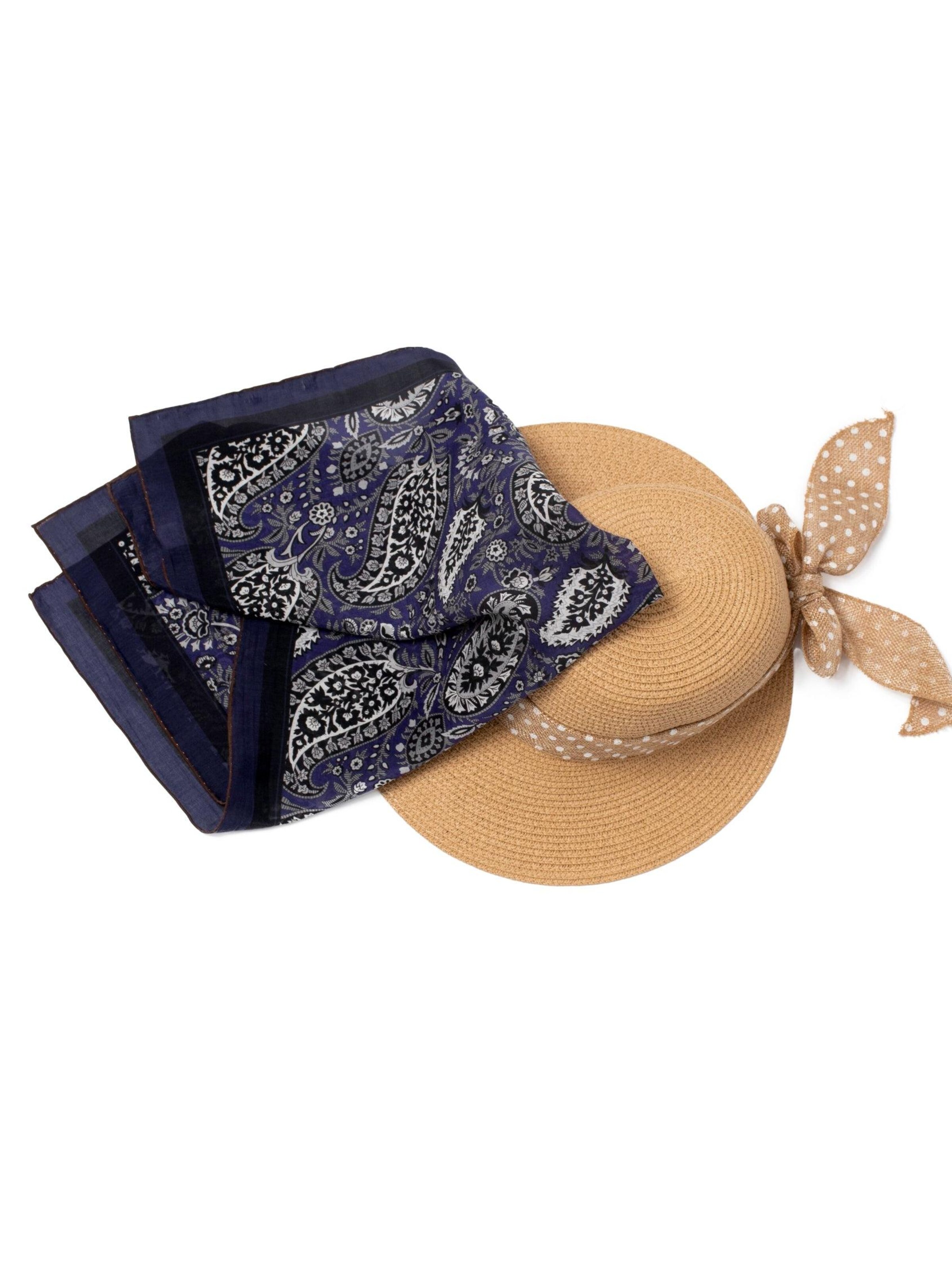 MayTree Schal 'Seidentuch mit Baumwolle' in Blau