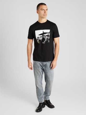 BOSS Orange T-Shirt 'Te Sea Horse' in Schwarz