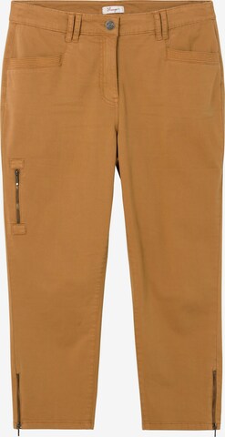 SHEEGO Slim fit Pants in Brown: front