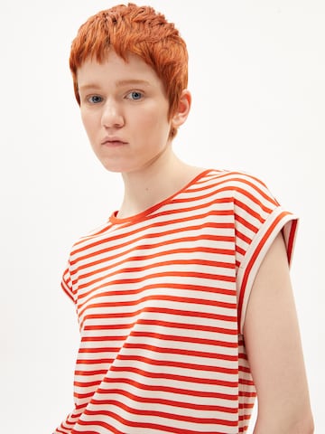 ARMEDANGELS Shirt 'JILAANA STRIPES' in Rood