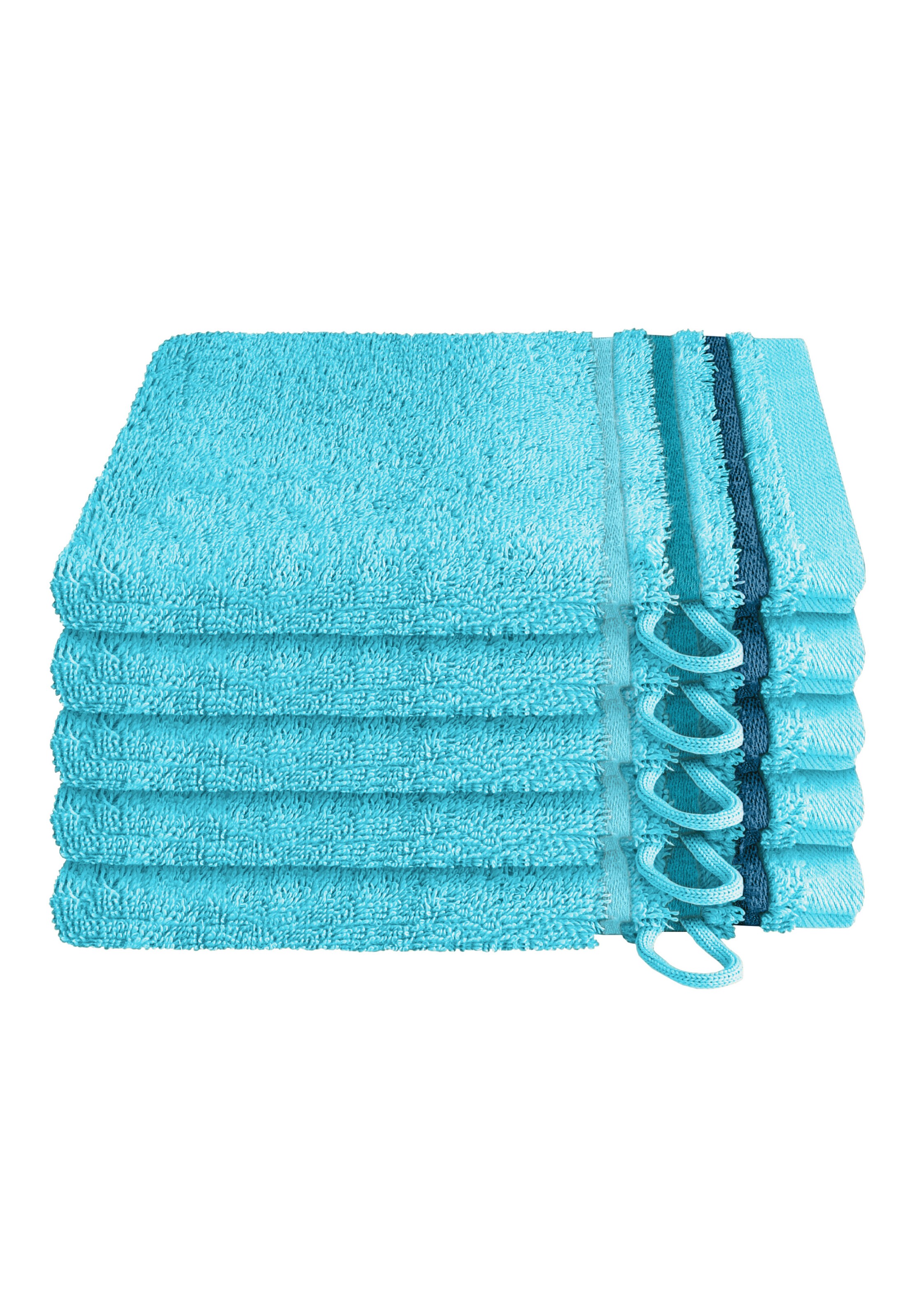 SCHIESSER Waschhandschuhe 'Skyline Color' in Blau: Vorderseite