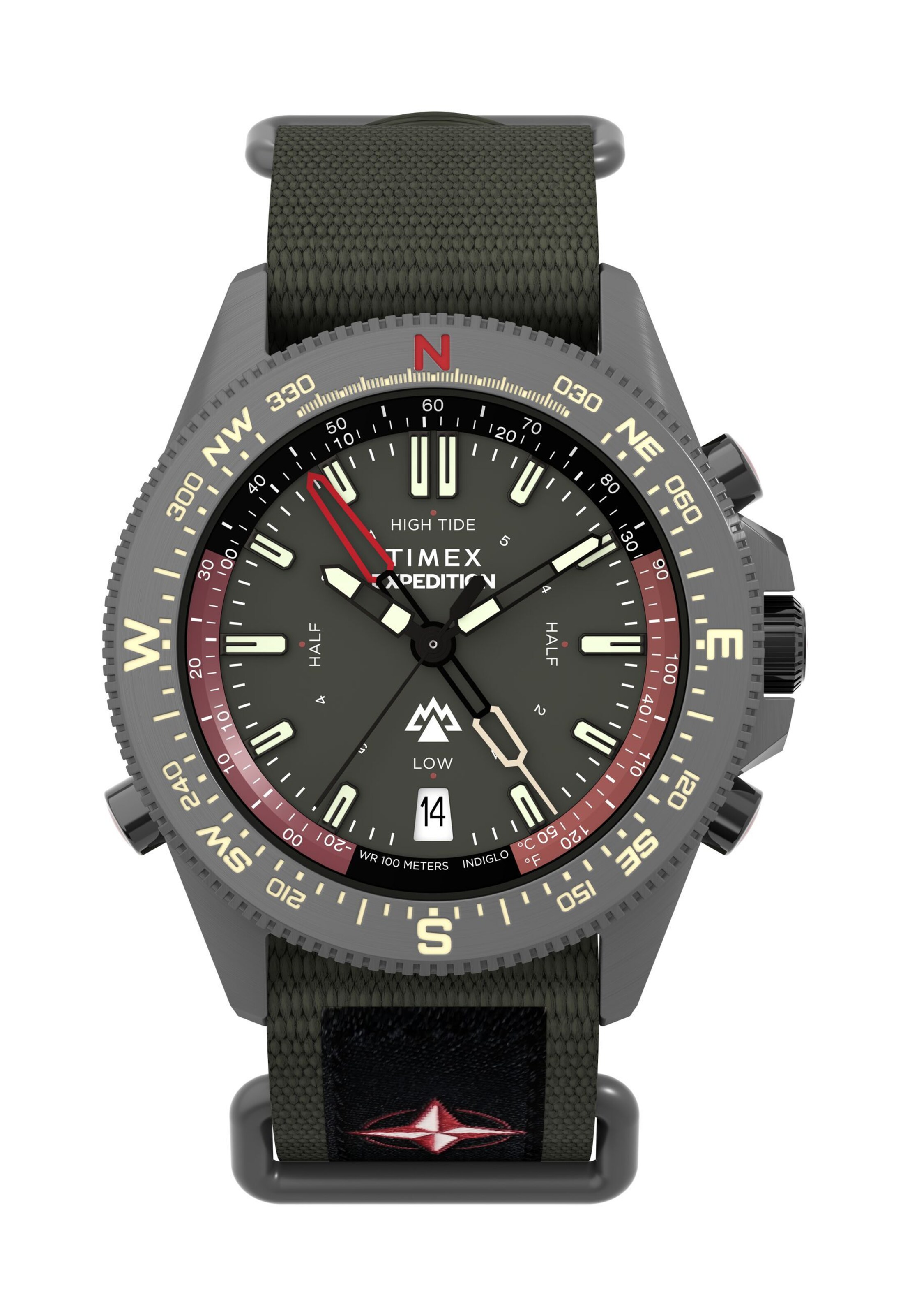 TIMEX Analoguhr 'Expedition Tide-Temp-Compass' in Grün: Vorderseite
