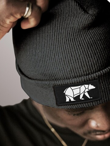 Neverless Beanie 'Bär Lineart Polygon' in Grey