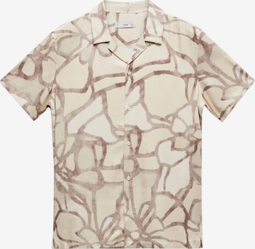 MANGO MAN Comfort fit Overhemd 'Mauib' in Beige: voorkant