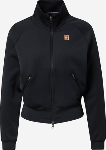 NIKE - Sudadera con cremallera deportiva en negro: frente